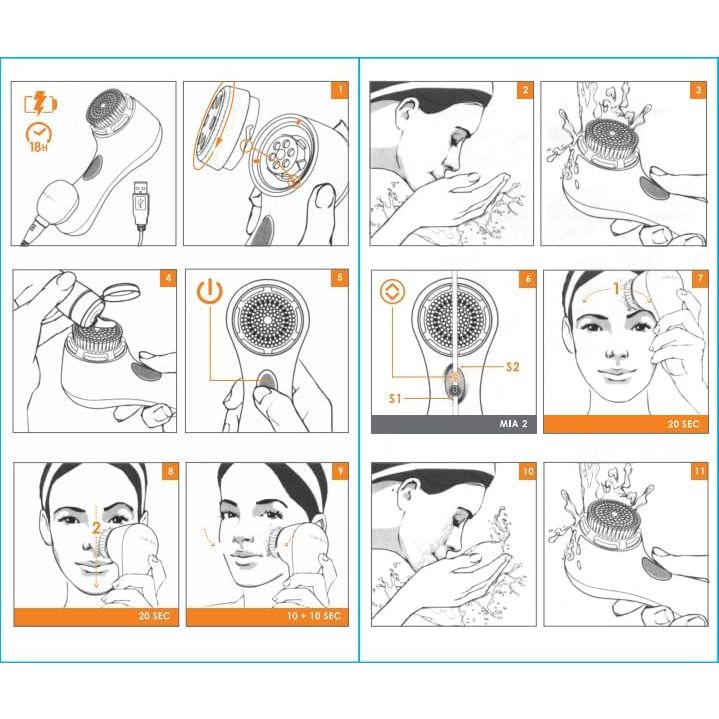 Clarisonic Mia 2 Face Scrubber, Sonic Gentle and Everyday Cleansing System