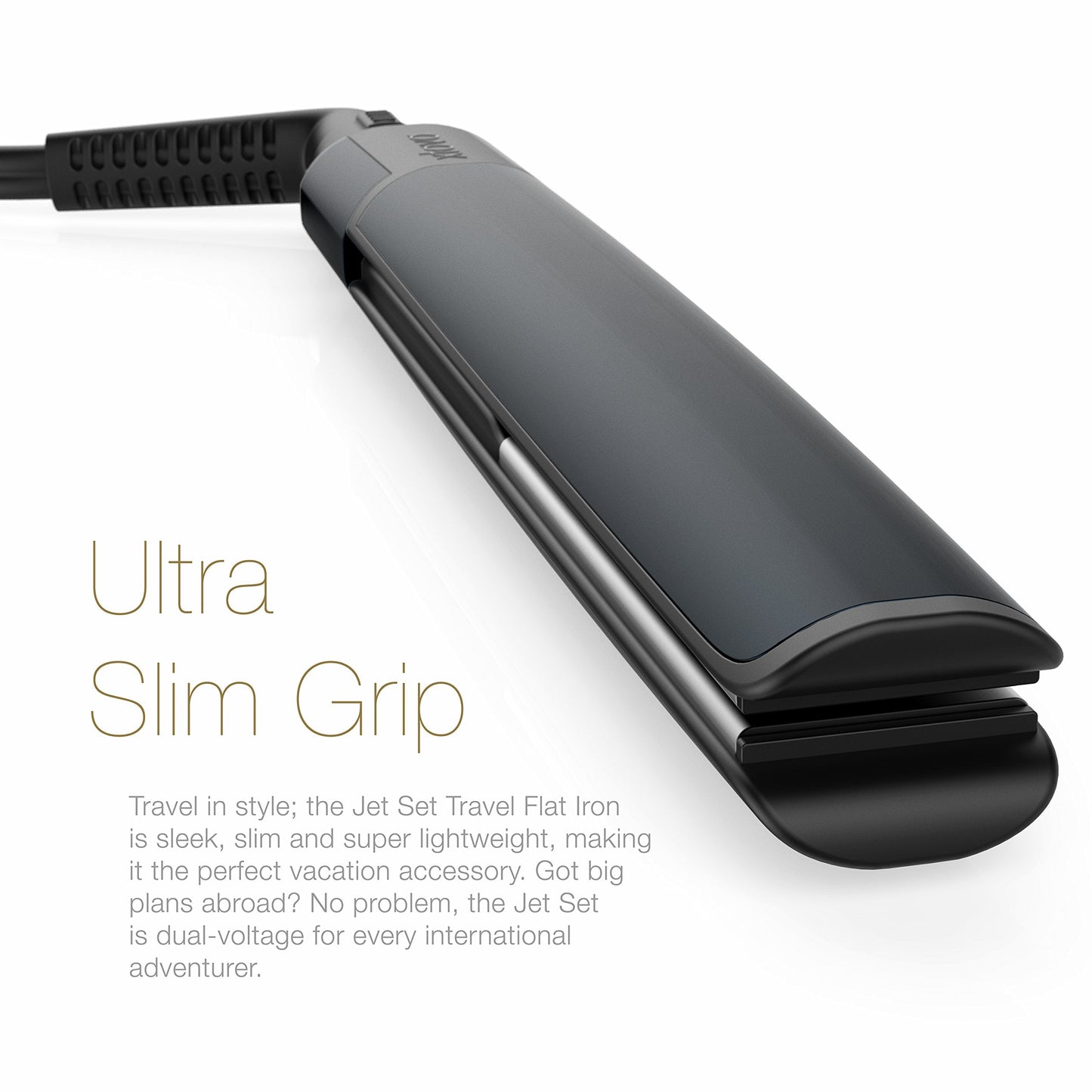 Xtava Jet Set Travel Hair Straightener – ONYX | Ceramic Plates & Dual Voltage (Model XA0087)